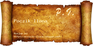 Poczik Ilona névjegykártya
